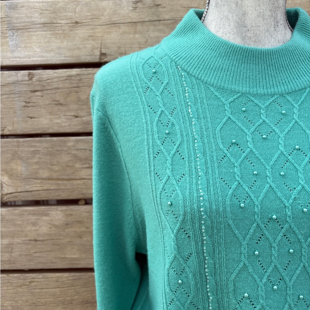 Elegant Teal Sweater for Women - Picture 3 of 9